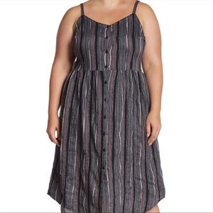 Susina Textured Striped Midi Button Front Dress size 3x